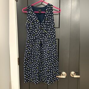 Ann Taylor Navy Polka Dot Sleeveless Dress